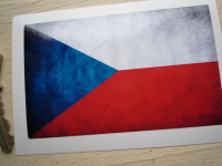 Czech Republic Dirty & Faded Style Flag Sticker. 4