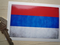 Russia Dirty & Faded Style Flag Sticker. 4