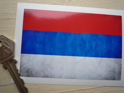 Russia Dirty & Faded Style Flag Sticker. 4".