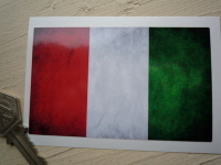 Italian Dirty & Faded Style Flag Sticker. 4".