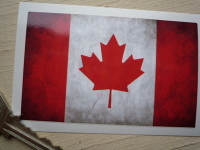Canadian Dirty & Faded Style Flag Sticker. 4".