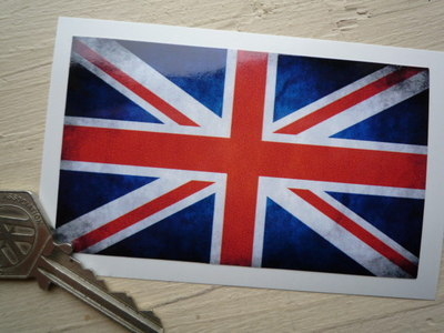 Union Jack Dirty & Faded Style Flag Sticker. 4