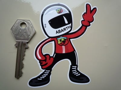 Abarth Driver 2 Fingered Salute Sticker. 3.5".