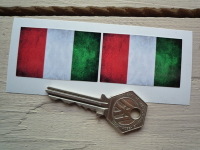 Italian Dirty & Faded Style Flag Stickers. 2" Pair.