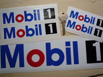 Mobil One Oblong Stickers - Various Sizes - Pair