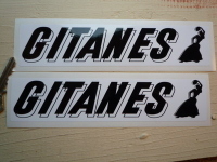 Gitanes French Cigarette Oblong Text & Lady Stickers. 8