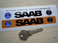 Saab Car Number Plate Dealer Logo Cover Stickers - 5.5