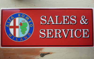 Alfa Romeo Sales & Service Workshop Sticker. 23.5".