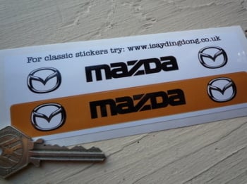 Mazda Number Plate Dealer Logo Cover Stickers. 5.5" Pair.
