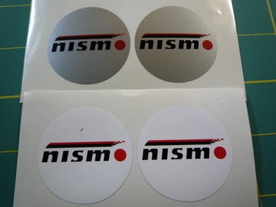 Nismo Nissan Motorsport Circular Stickers. 1.5" Pair