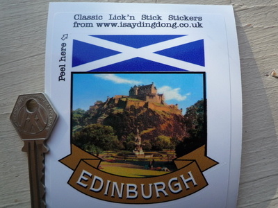 Edinburgh Scotland Scroll Style Travel Sticker. 2" or 3".