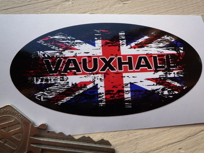 Vauxhall Fade to Black Union Jack Sticker. 4".