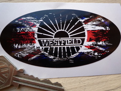 Westfield Fade to Black Union Jack Sticker. 4".