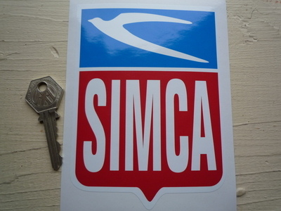 Simca Later Style Shield Sticker. 4" x 5.5".