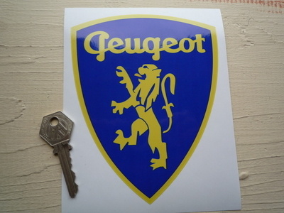Peugeot Classic Lion in Shield Sticker. 6".
