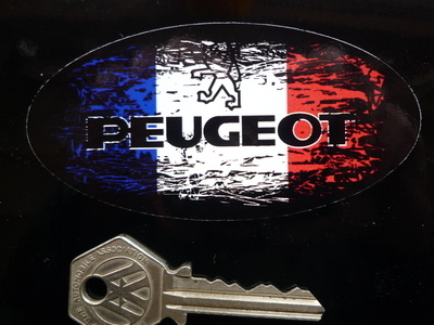 Peugeot Fade to Black French Oval Sticker. 4".