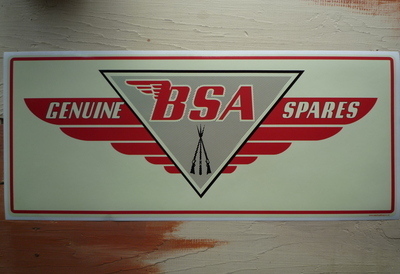 BSA Genuine Spares Workshop Sticker. 23.5".