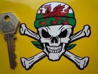 Wales Welsh Dragon Bandana Skull & Crossbone Sticker. 3