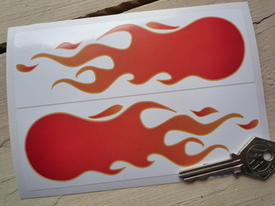 Plain Hot Rod Custom Flames Stickers. 5.75" Pair.