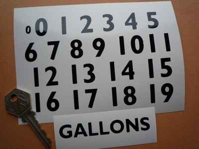 Beckmeter Style Petrol Pump Number Sticker Set. 18mm.