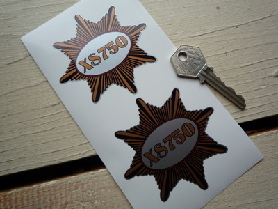 Yamaha XS750, XS850 or SR 500, BSA Style Stickers. 3" Pair.