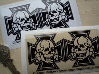 Skull & Iron Cross Shaped Stickers. 2