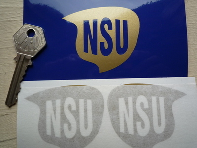 NSU Cut Vinyl Shaped Logo Stickers. 2.25" Pair.