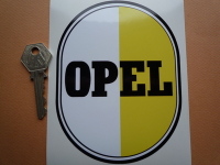 Opel Ovoid Black, White & Yellow Sticker. 4" x 5.5".