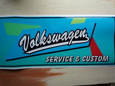 Volkswagen Service & Custom Workshop Sticker. 23.5".