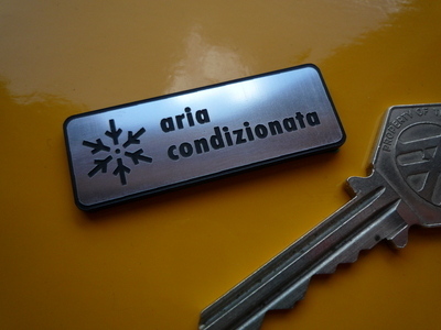 Aria Condizionata Air Conditioning Self Adhesive Interior Car Badge. 2".