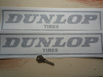 Dunlop Tires & Outline Cut Vinyl Stickers. 14" Pair.