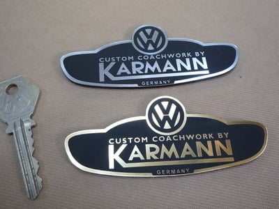 Volkswagen VW Custom Coachwork by Karmann Self Adhesive Car Badge. 3.75".