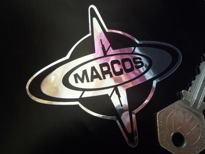 Marcos Logo Chrome Style Sticker. 3".