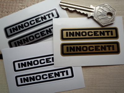 Innocenti Text Stickers. 63mm Pair.