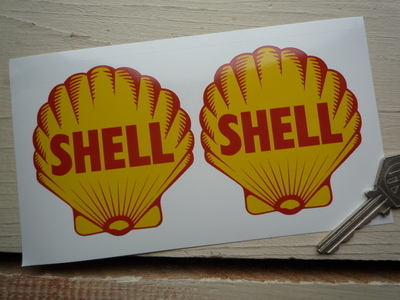 Shell 1955 Logo Stickers. 2", 3", 4", 6" or 8" Pairs.