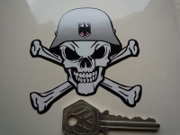 German Helmet Skull & Crossbone Sticker. 3".
