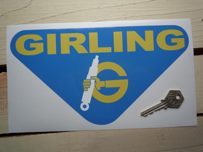 Girling Yellow & Blue Triangular Sticker. 6" or 10".