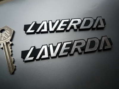 Laverda Laser Cut Self Adhesive Bike Badges. 4" Pair.