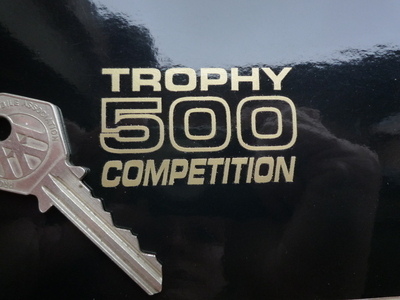 Triumph Trophy 500 Competition Gold Cut Vinyl Sticker. 2" or 4".