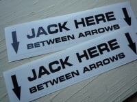 Jack Here Pit Stop Garage Stickers. 6.25" Pair.