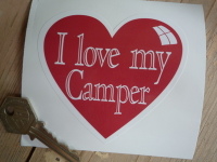 I Love My Camper <3 VW Volkswagen Heart Window Sticker. 3.5".