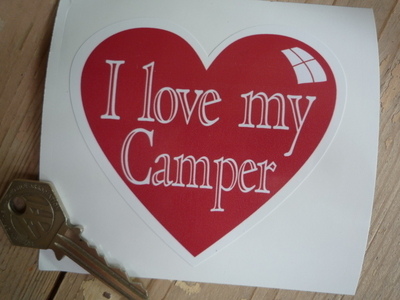 I Love My Camper <3 VW Volkswagen Heart Window Sticker. 3.5