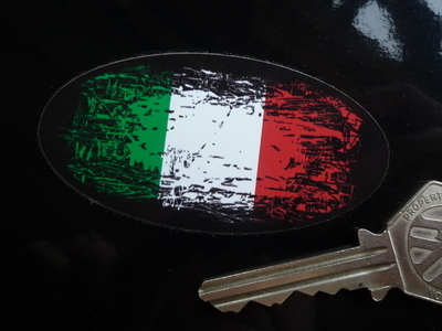Italian Fade To Black Oval Sticker. 4", 6" or 8".
