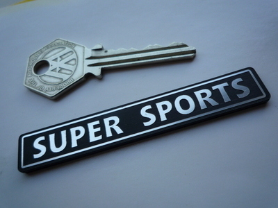 Super Sports Laser Cut Self Adhesive Car Badge. 3".