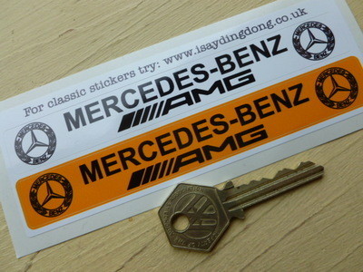 Mercedes Benz AMG Number Plate Dealer Logo Cover Stickers. 5.5" Pair.