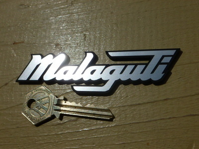 Malaguti Style Laser Cut Self Adhesive Bike or Scooter Badge. 4".