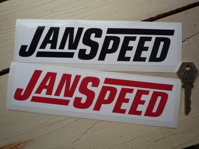 Janspeed Exhausts Oblong Stickers. 8" Pair.
