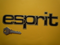 Lotus Esprit Black Middle Gold Outline Style Cut Text Sticker. 7.5".