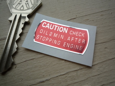 Honda S800 Caution Check Oil Sticker. 1.25