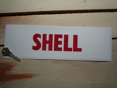 Shell Red & White Petrol Pump Window Static Cling Sticker. 12.5